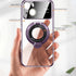 iPhone 15 Regard Window Magnetic Suction Electroplating Integrated Bracket Phone Case