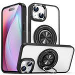 iPhone 15 Plus Transparent Silicone 360 Degree Rotating Bracket Phone Case