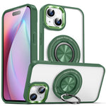 iPhone 15 Transparent Silicone 360 Degree Rotating Bracket Phone Case