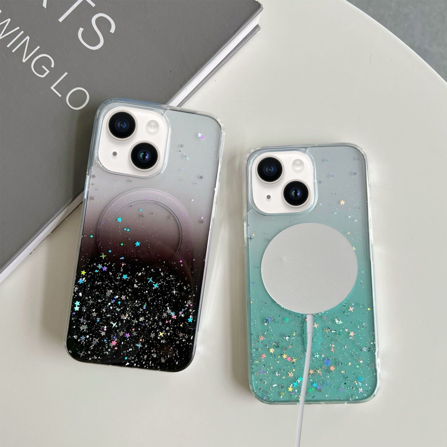 iPhone 15 Luxury Sparkly Cover for , Clear Shockproof Silicone Bumper Case