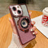 iPhone 15 Electroplated Magnetic Adsorption Slim Holographic Paper TPU Holder Case