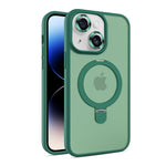 iPhone 15 Plus Magsafe with Stand Translucent Back Slim Protective Phone Case Comes with Same Color Lens Film