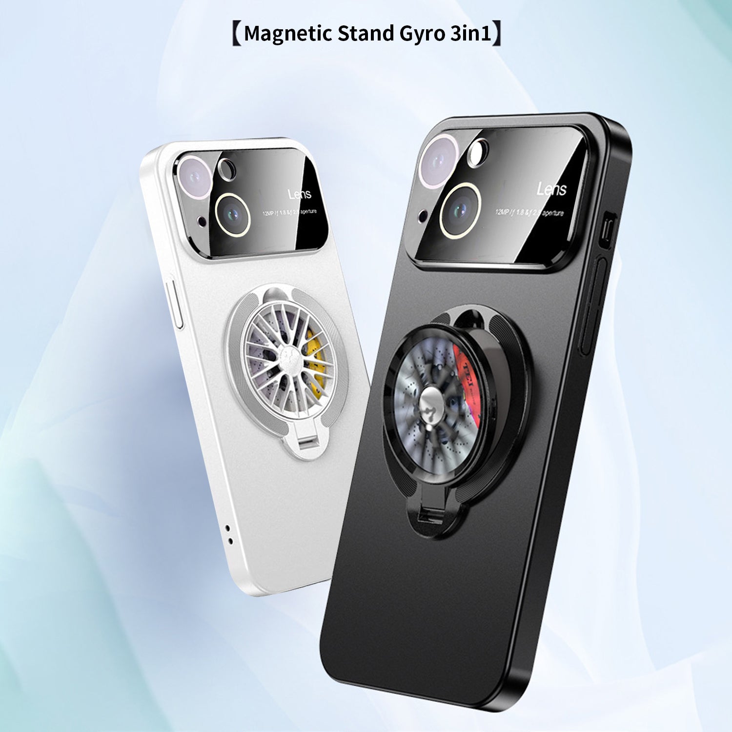 iPhone 15 Plus With Gyro Pressure Holder Shockproof Slim Magnetic Attraction Shockproof Phone Cover Case