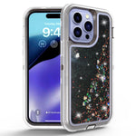 iPhone 15 Pro Transparent Floating Glitter Heavy Duty Case