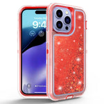 iPhone 15 Pro Transparent Floating Glitter Heavy Duty Case