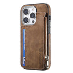 iPhone 15 Pro Magsafe Wireless Zippered Leather Case