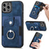 iPhone 15 Pro Solid Vintage Hardware Ring Leather Case