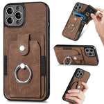 iPhone 15 Pro Solid Vintage Hardware Ring Leather Case