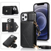 iPhone 15 Pro Triangle Crossbody Multifunctional Card Insertion Leather Case