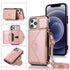 iPhone 15 Pro Triangle Crossbody Multifunctional Card Insertion Leather Case