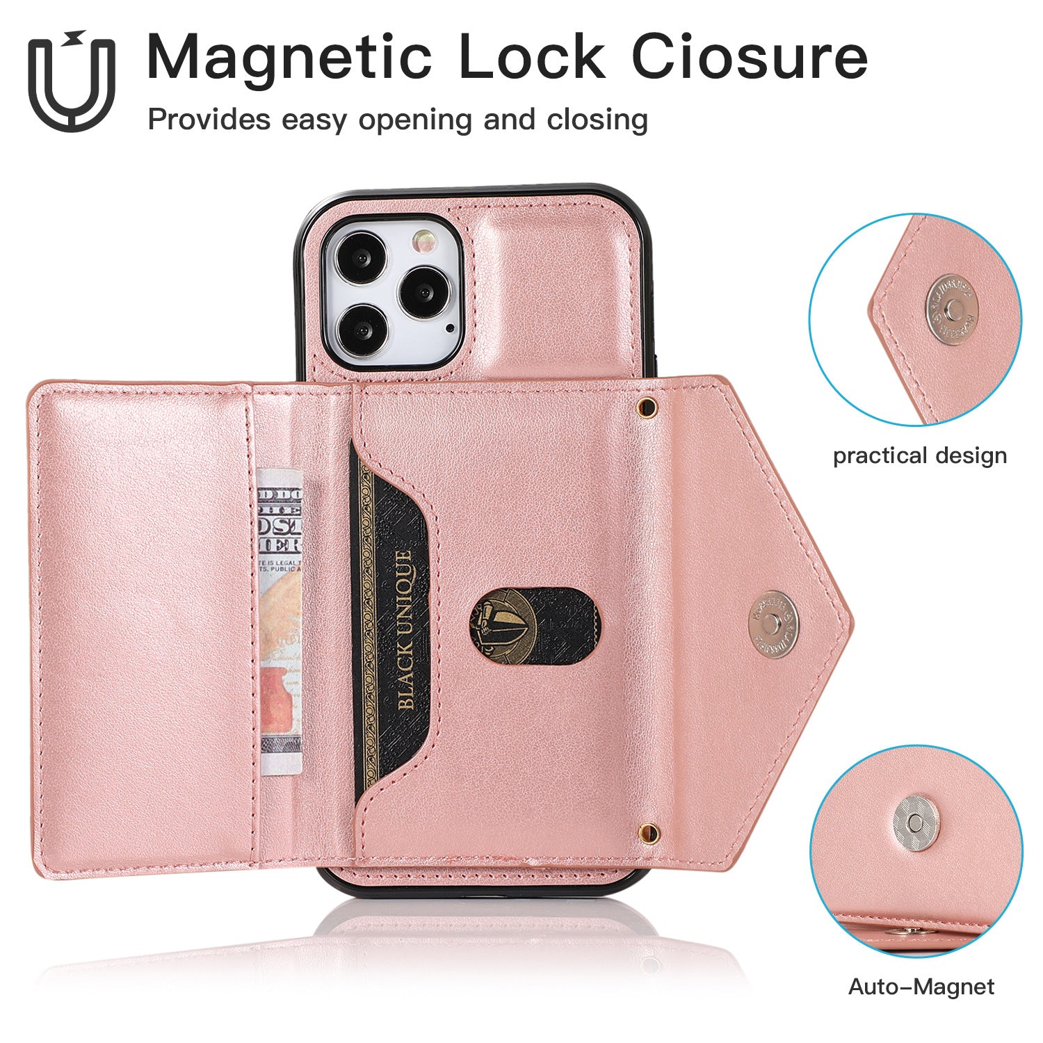 iPhone 15 Pro Max Triangle Crossbody Multifunctional Card Insertion Leather Case