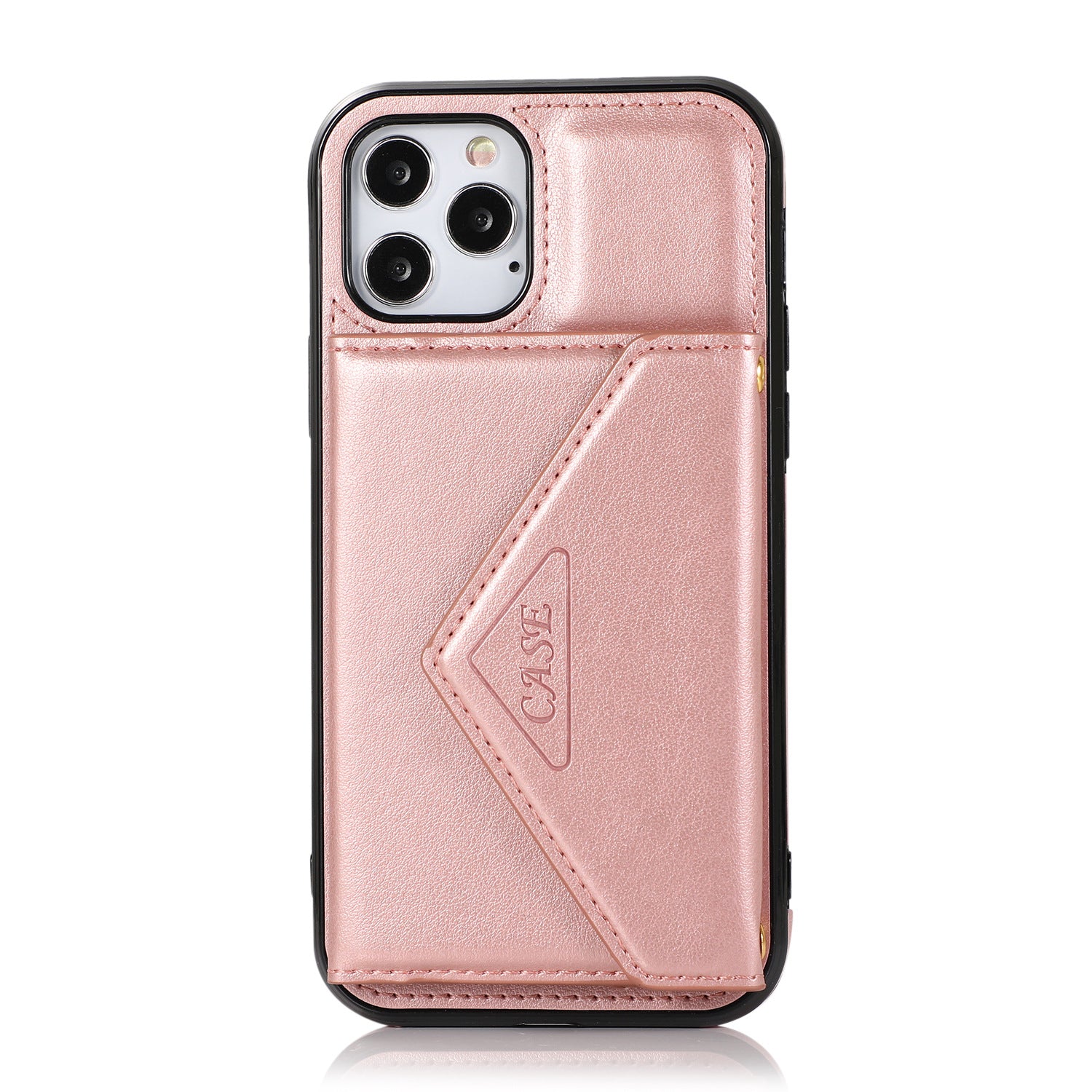 iPhone 15 Pro Max Triangle Crossbody Multifunctional Card Insertion Leather Case