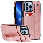 iPhone 15 Pro Max Rear Cover Wrist Strap Card Insertion Phone Case