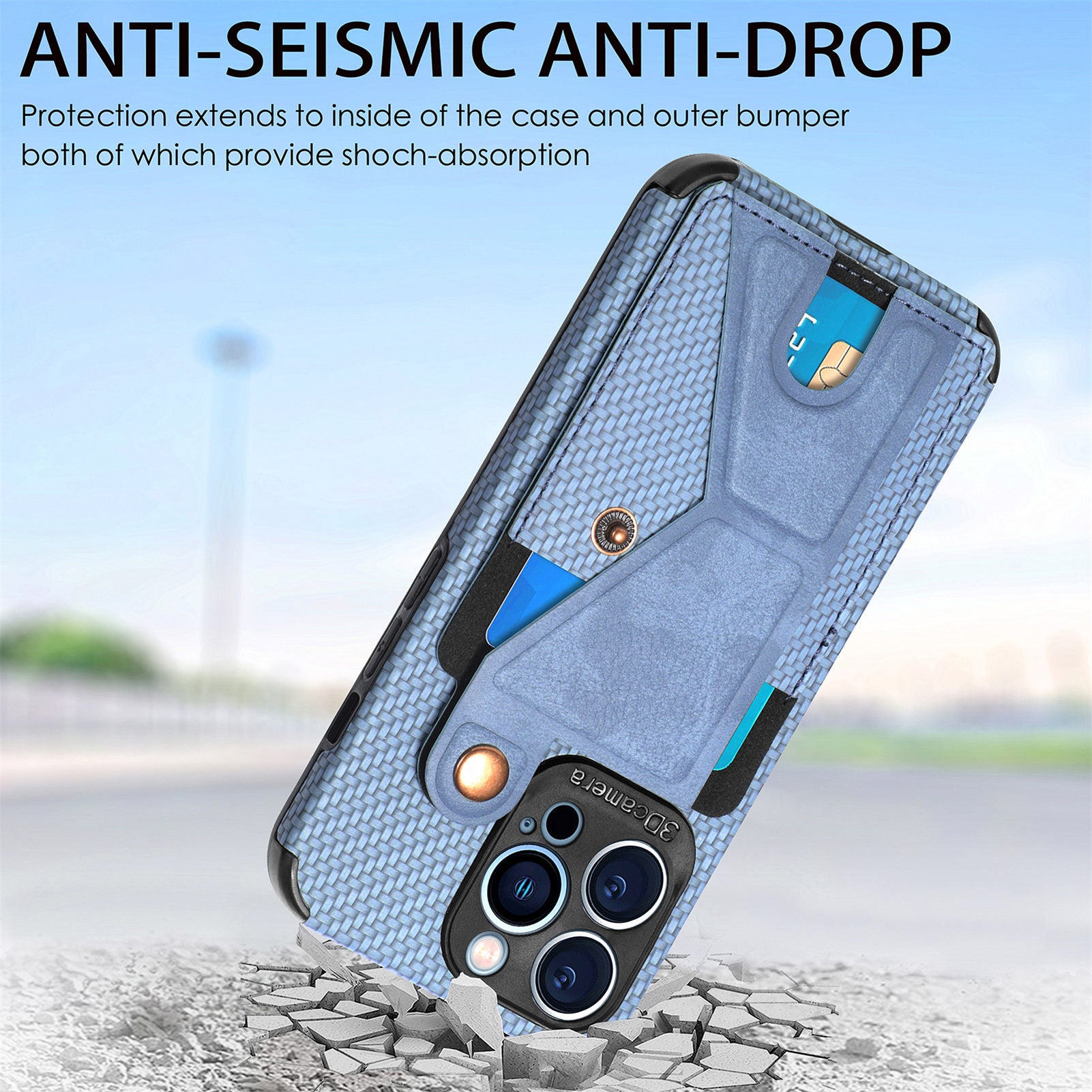 iPhone 15 Pro Max Multi Angle Bracket Card Insertion Magnetic Suction Anti Drop Case