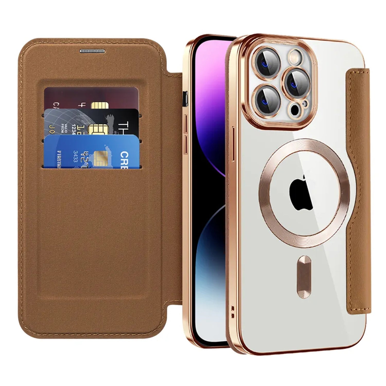 Case for iPhone 15 Pro Case Wallet Compatible with Magsafe, Shockproof Full Protective Flip Folio Wallet Case with RFID Blocking Card Slot PU Leather Cover for iPhone 15 Pro