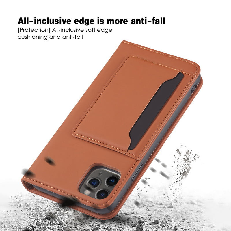 iPhone 15 Pro Max Flip Leather Sheath Phone Case