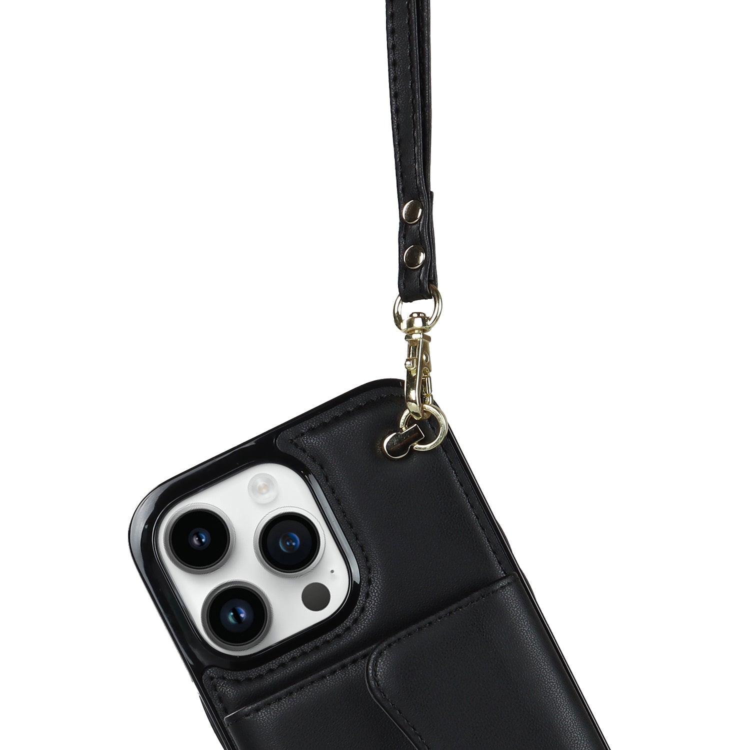 iPhone 15 Pro Max Card Holding Crossbody Lanyard Case