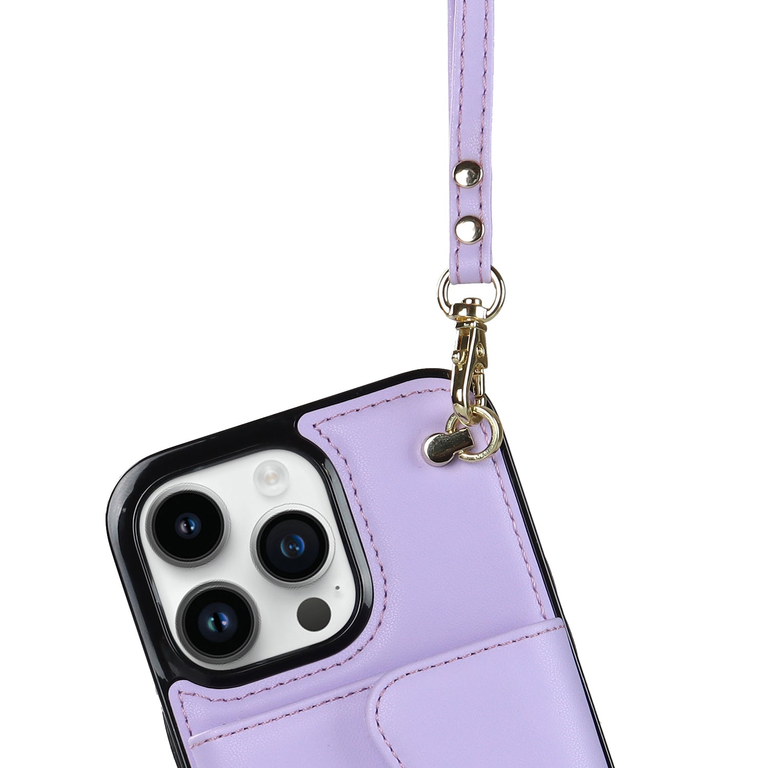 iPhone 15 Pro Max Card Holding Crossbody Lanyard Case