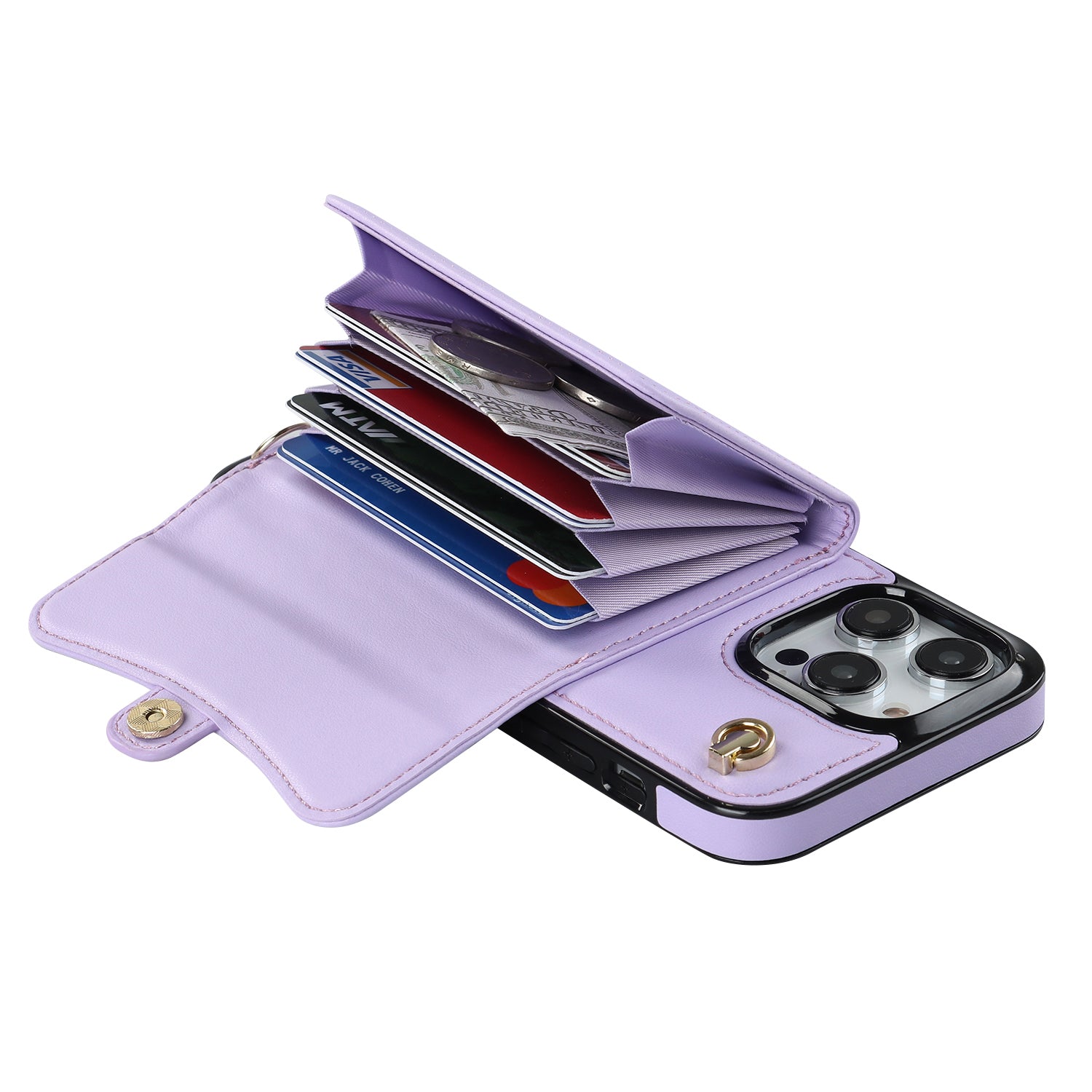 iPhone 15 Pro Max Card Holding Crossbody Lanyard Case