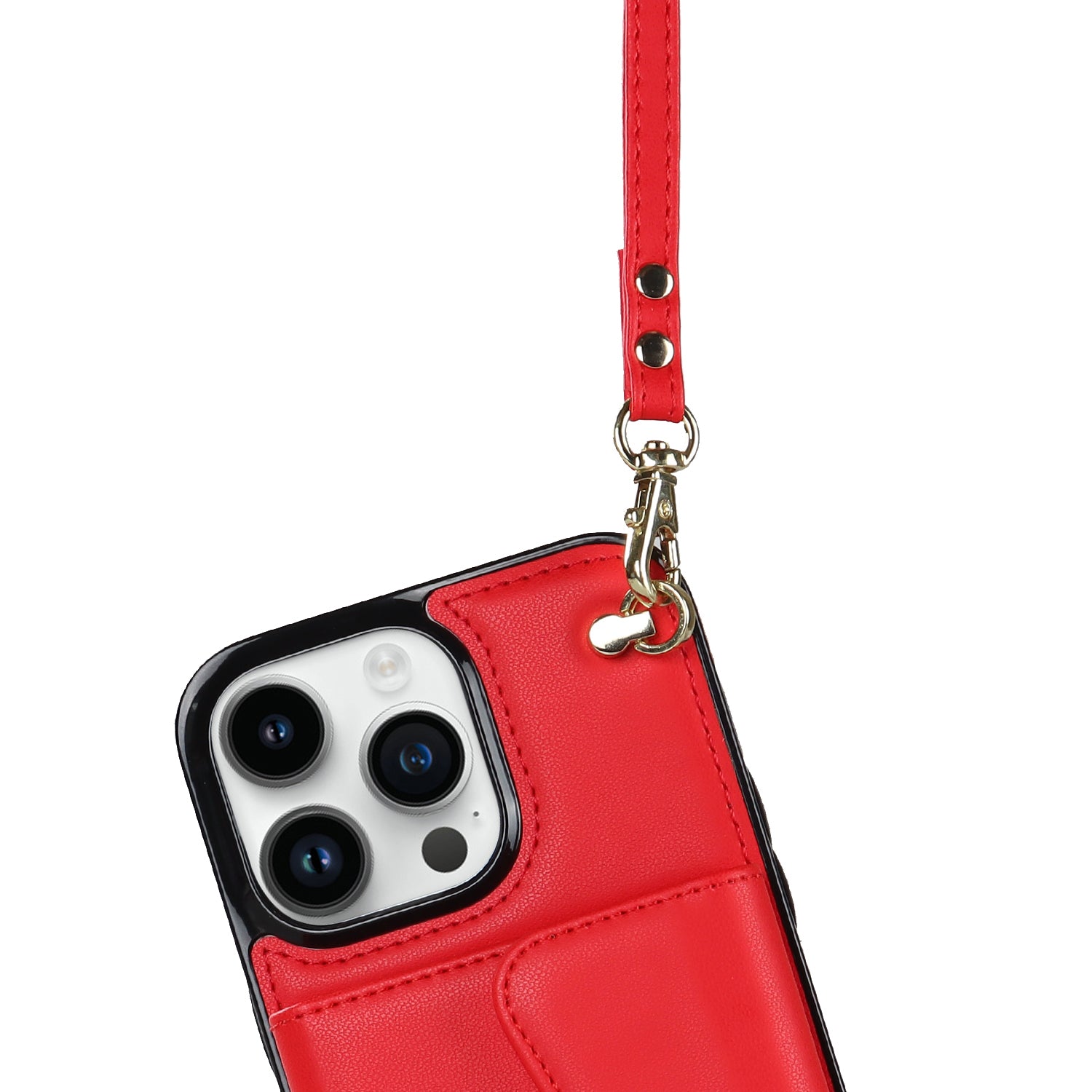 iPhone 15 Pro Max Card Holding Crossbody Lanyard Case