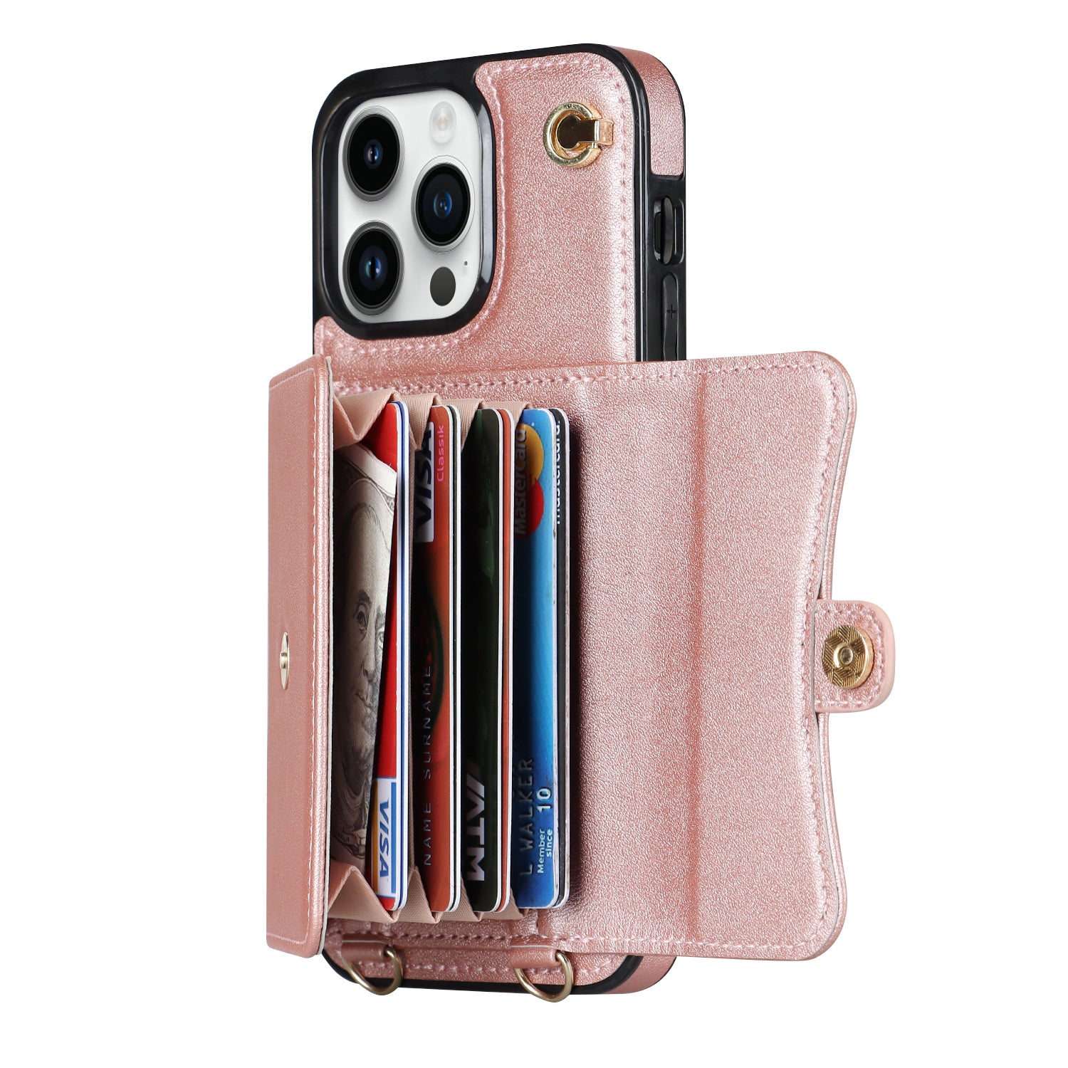 iPhone 15 Pro Max Card Holding Crossbody Lanyard Case