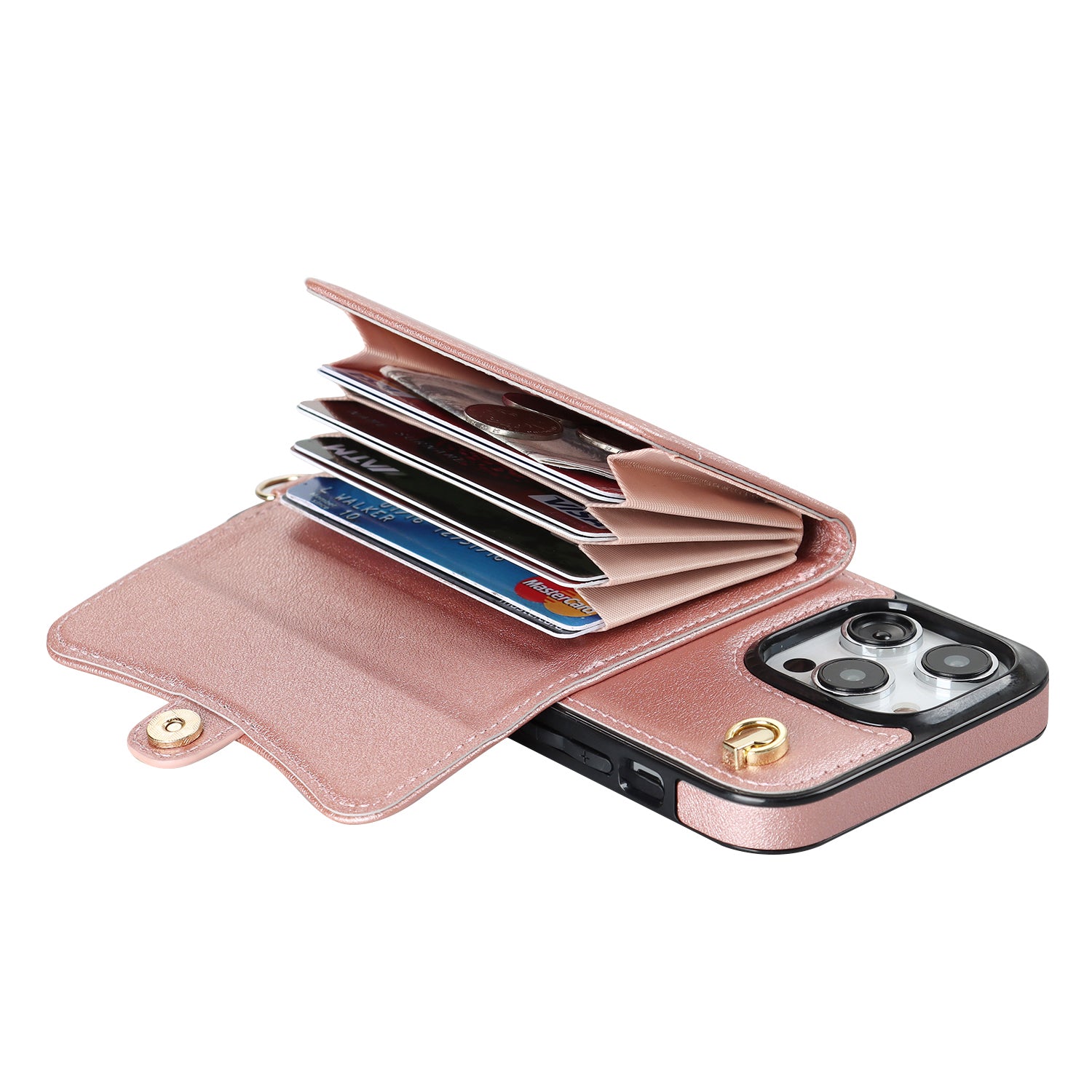 iPhone 15 Pro Max Card Holding Crossbody Lanyard Case