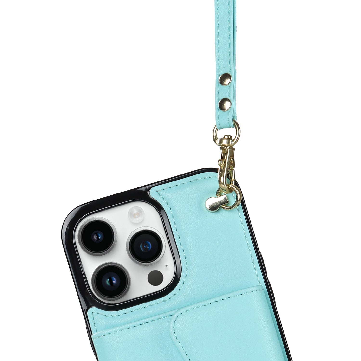 iPhone 15 Pro Max Card Holding Crossbody Lanyard Case