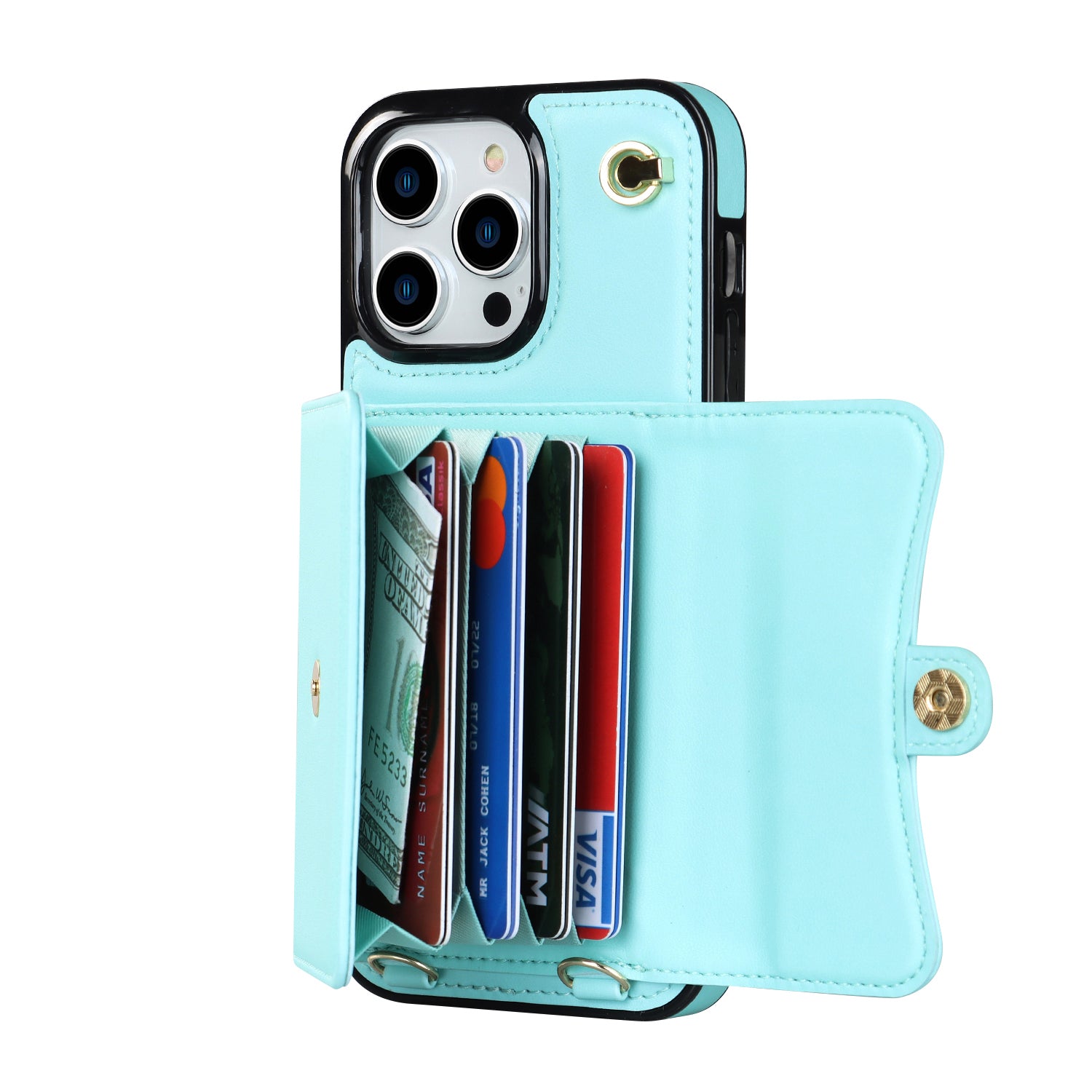 iPhone 15 Pro Max Card Holding Crossbody Lanyard Case