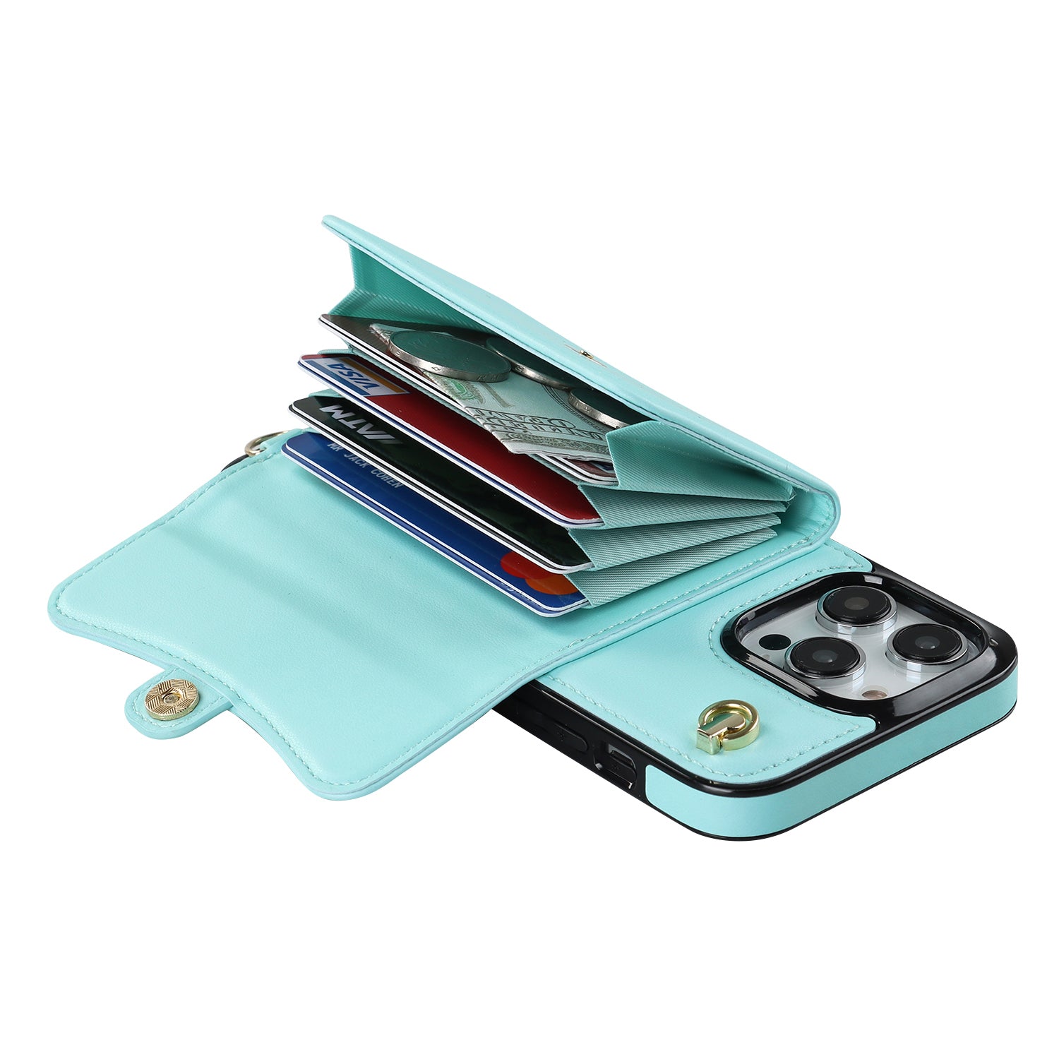 iPhone 15 Pro Max Card Holding Crossbody Lanyard Case