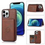 iPhone 15 Pro Wallet Case Credit Card Holder, Premium Leather Durable Kickstand Magnetic Protective Cover