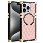 iPhone 15 Pro 3D Down Jacket CC Style Soft Leather Square Magnetic Attraction Case Cover