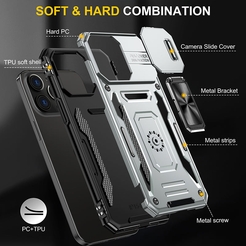 iPhone 15 Pro Max Sliding Window With Kickstand Phone Case