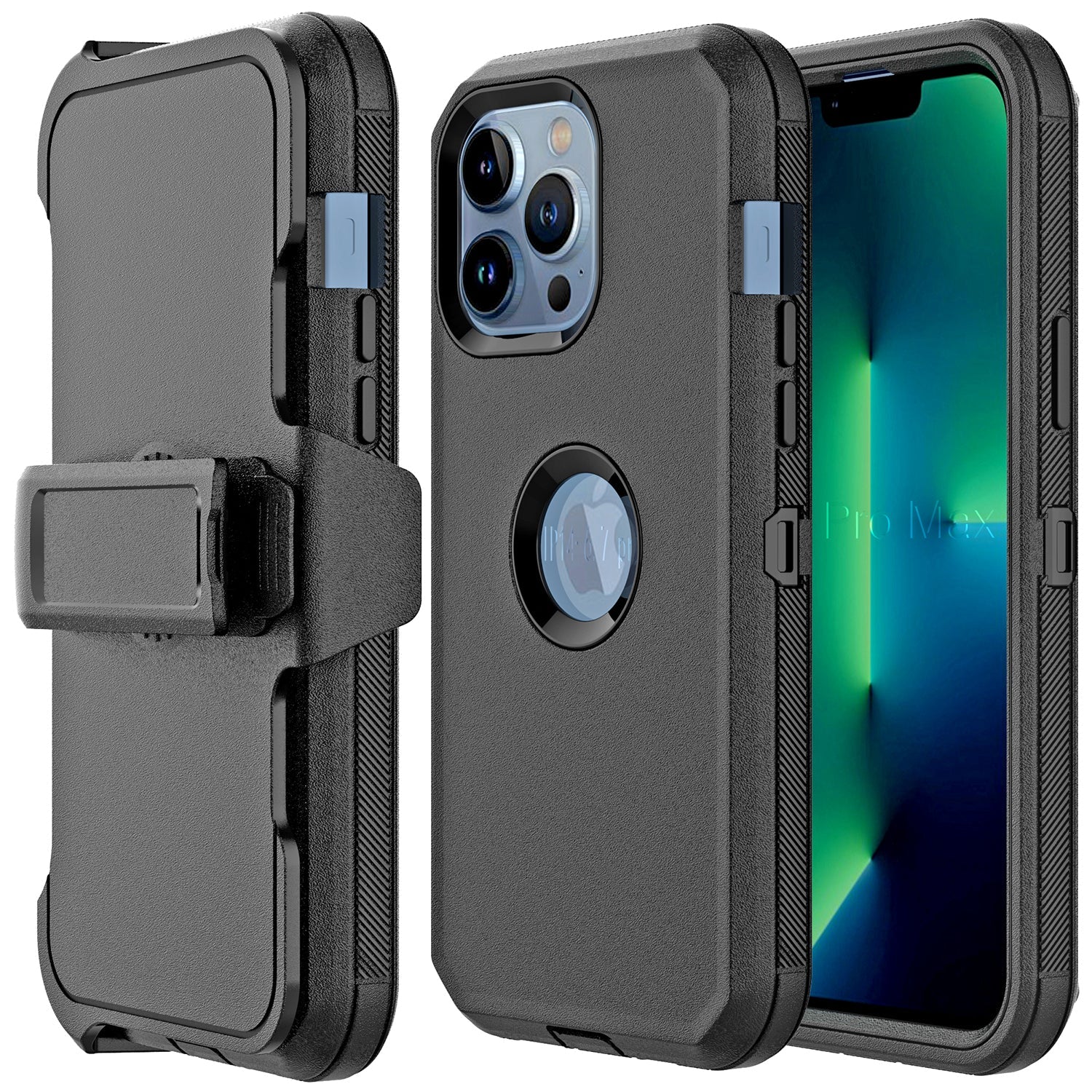 iPhone 15 Pro With Kickstand Belt Clip Full Protection Heavy Duty Case