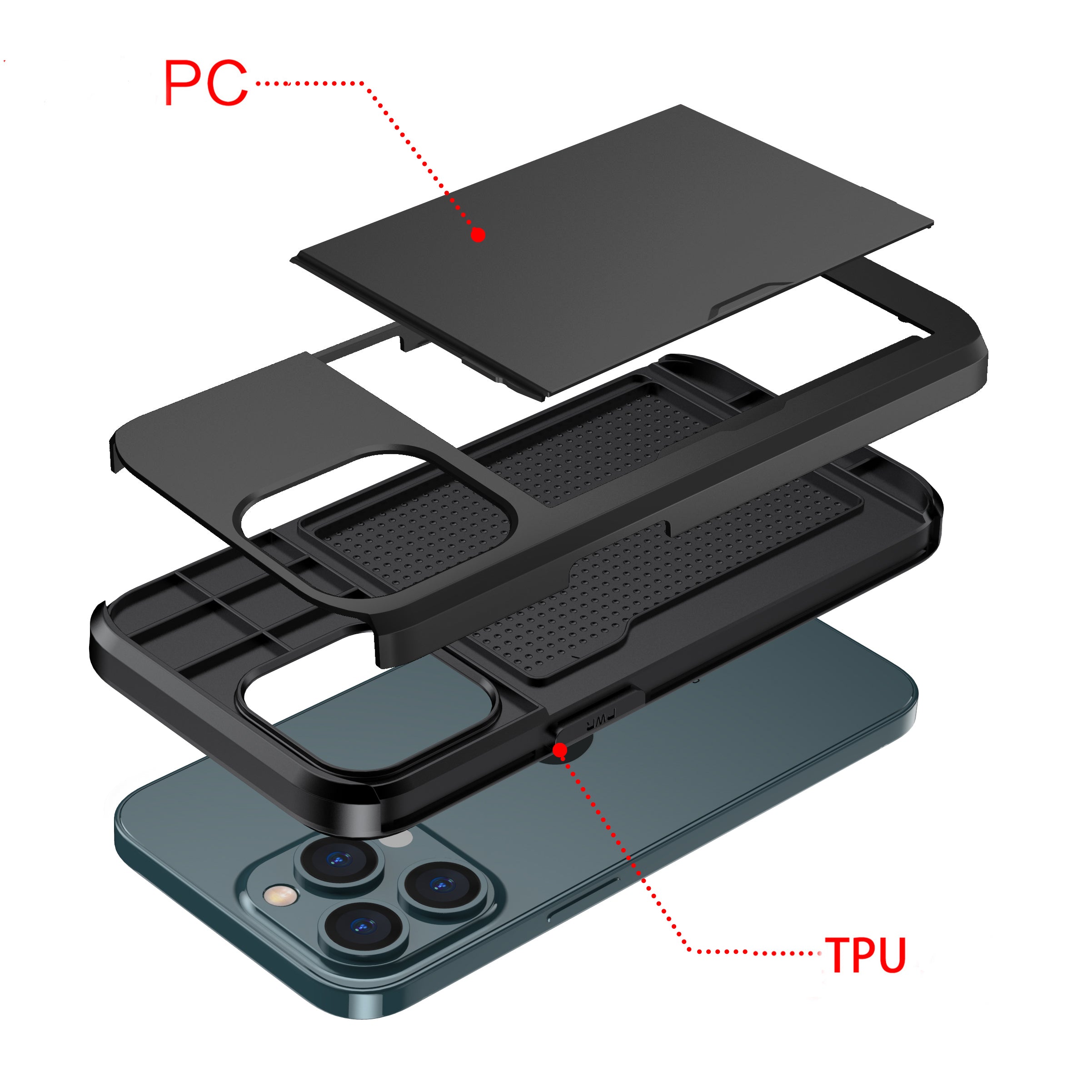 iPhone 15 Pro Max Card Insertion and Sliding Type Case