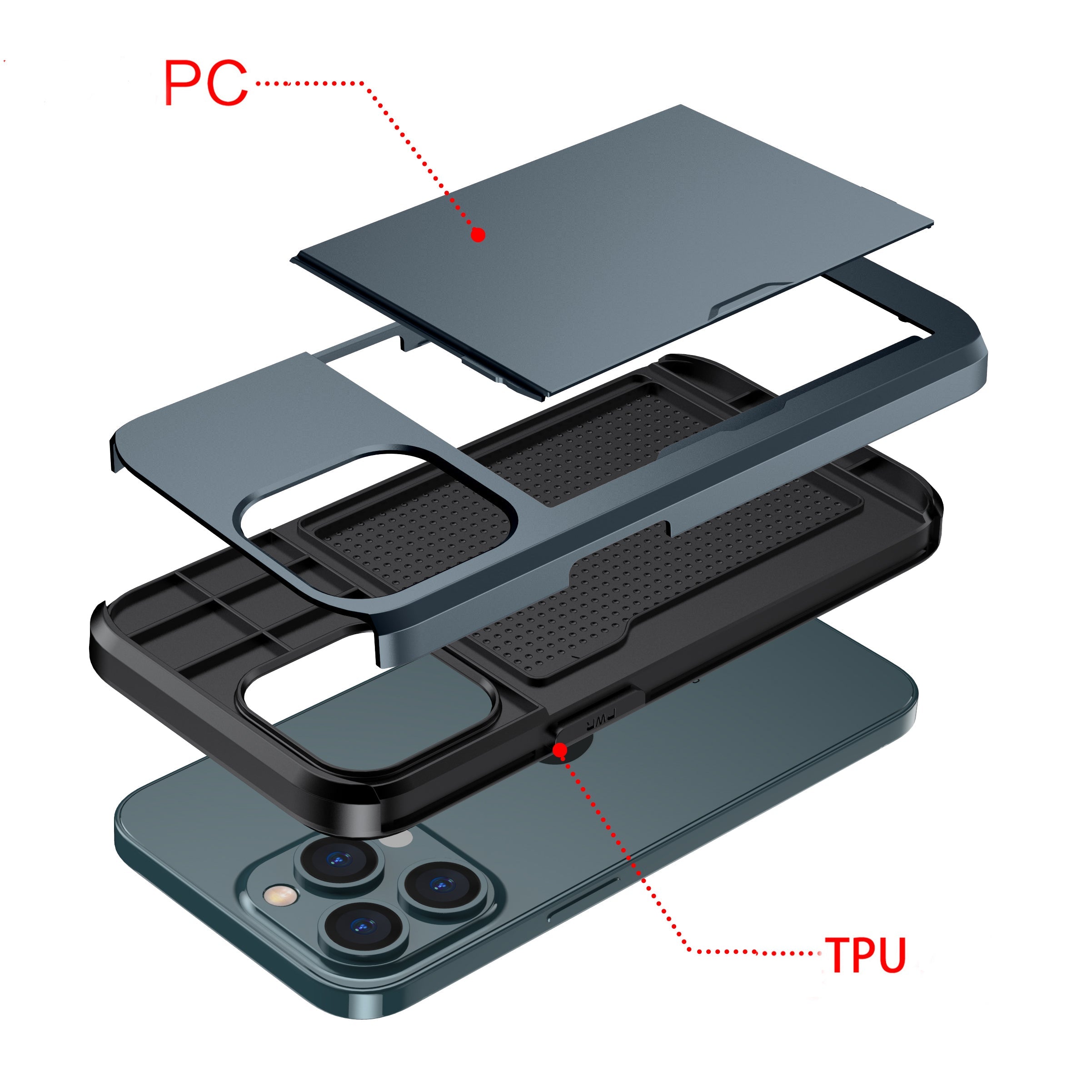 iPhone 15 Pro Card Insertion and Sliding Type Case