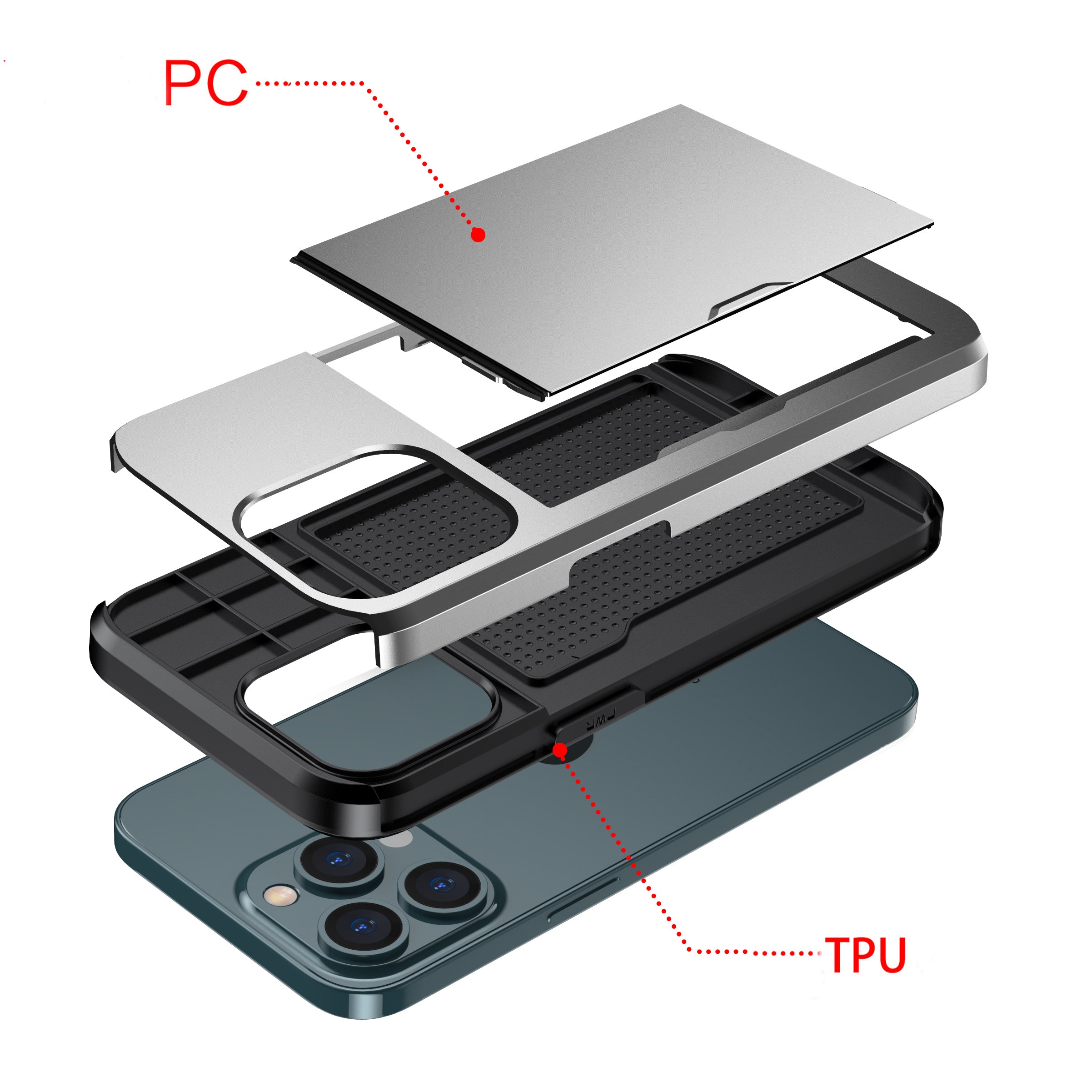 iPhone 15 Pro Max Card Insertion and Sliding Type Case