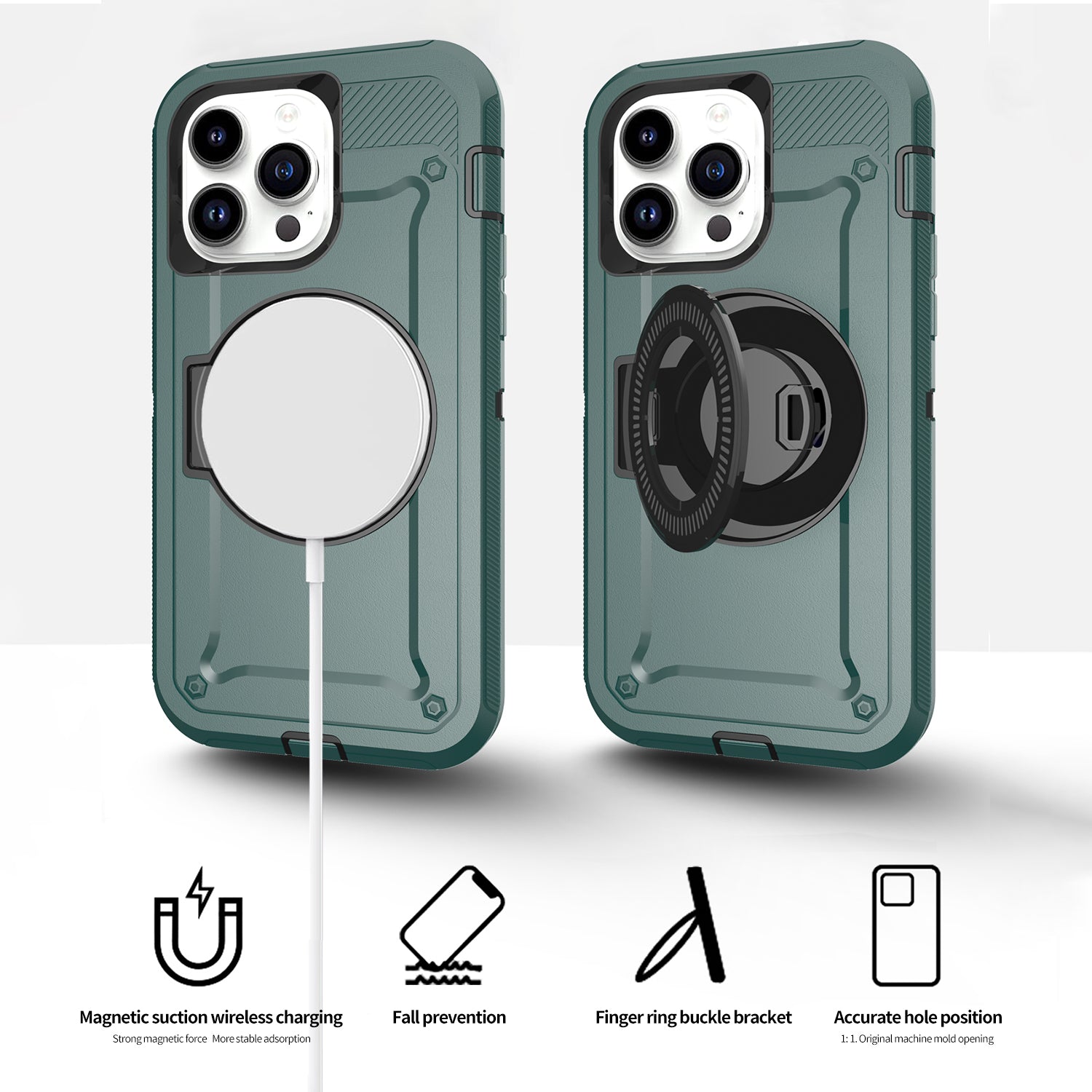 iPhone 15 Pro Wireless magnetic Finger ring buckle bracket Case