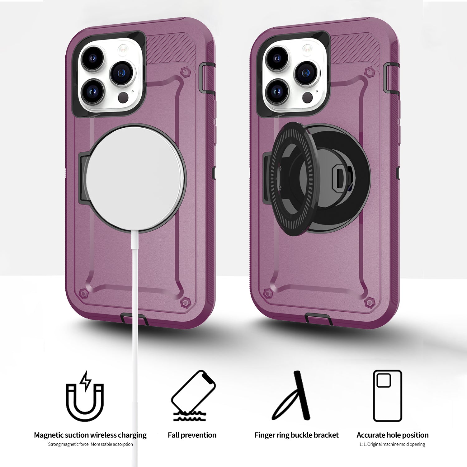 iPhone 15 Pro Wireless magnetic Finger ring buckle bracket Case