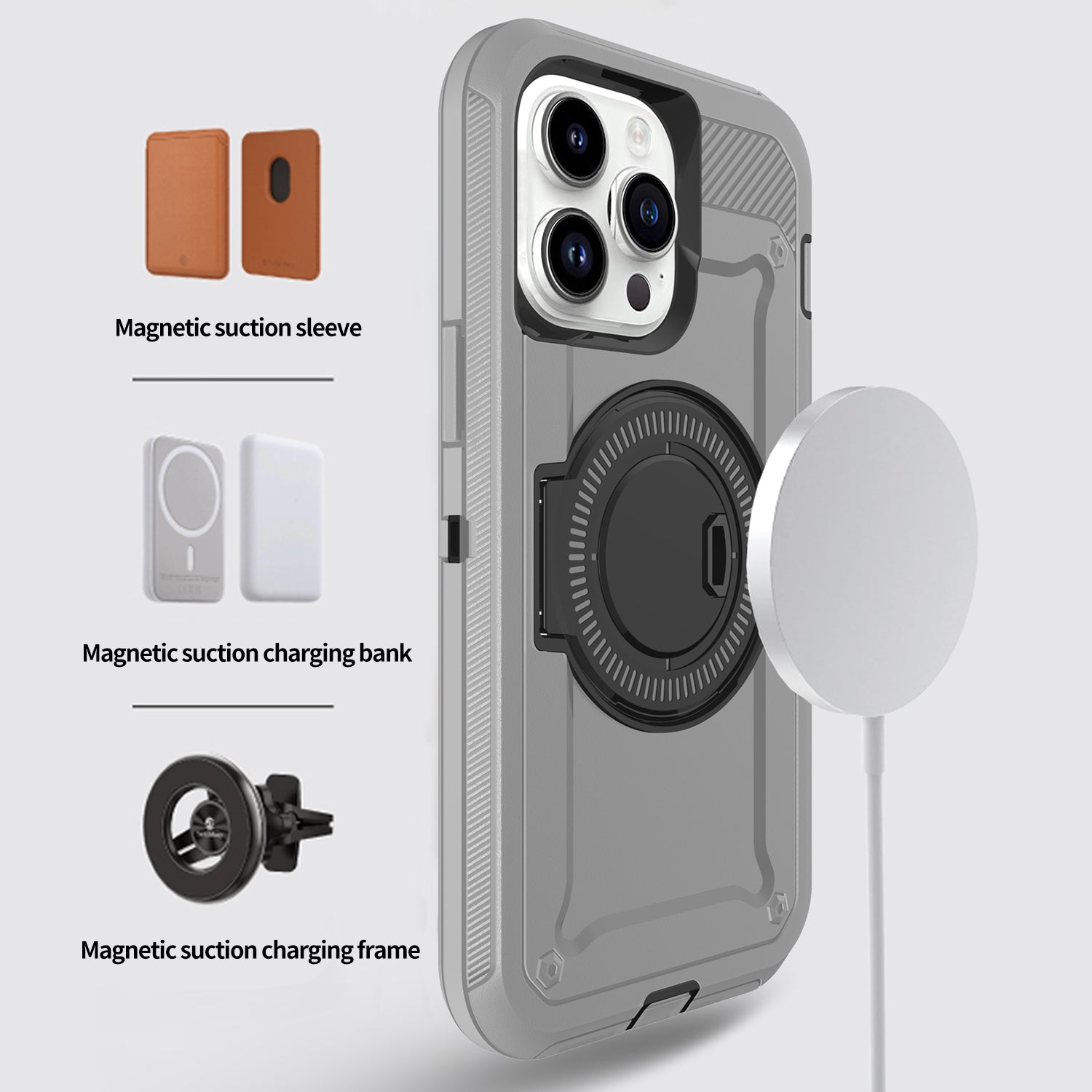 iPhone 15 Pro Wireless magnetic Finger ring buckle bracket Case