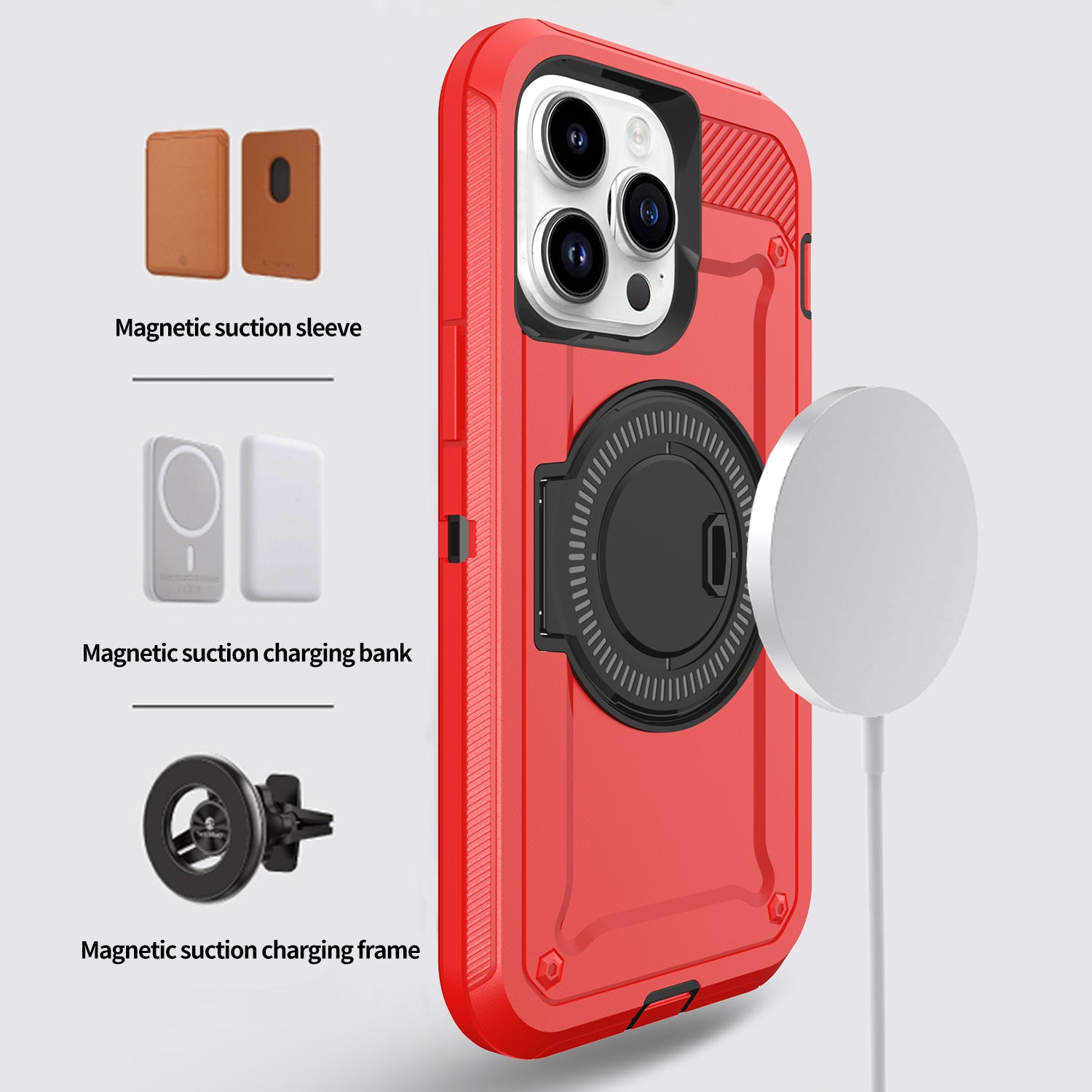 iPhone 15 Pro Wireless magnetic Finger ring buckle bracket Case