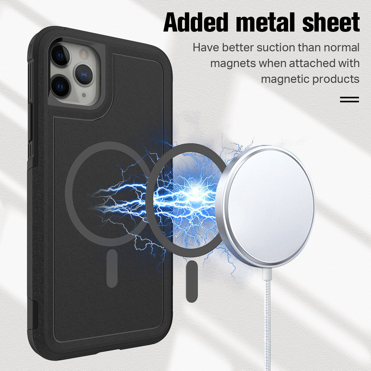 iPhone 15 Pro Car Mounted Magnetic Suction 2in1 Frosted Anti Fall Phone Case