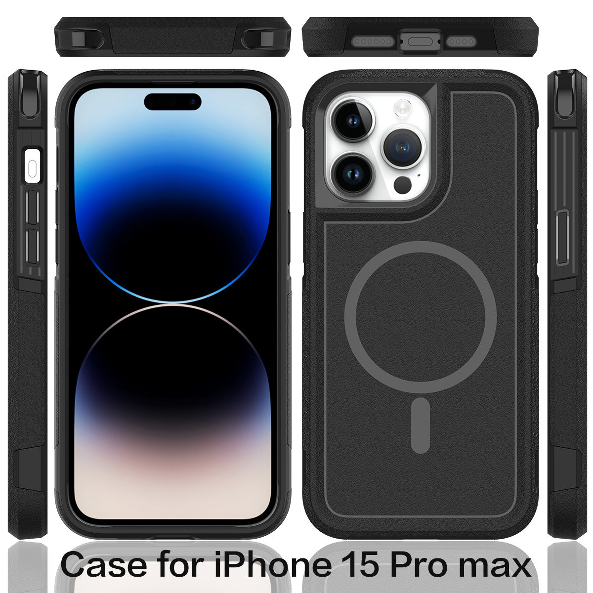 iPhone 15 Pro Car Mounted Magnetic Suction 2in1 Frosted Anti Fall Phone Case