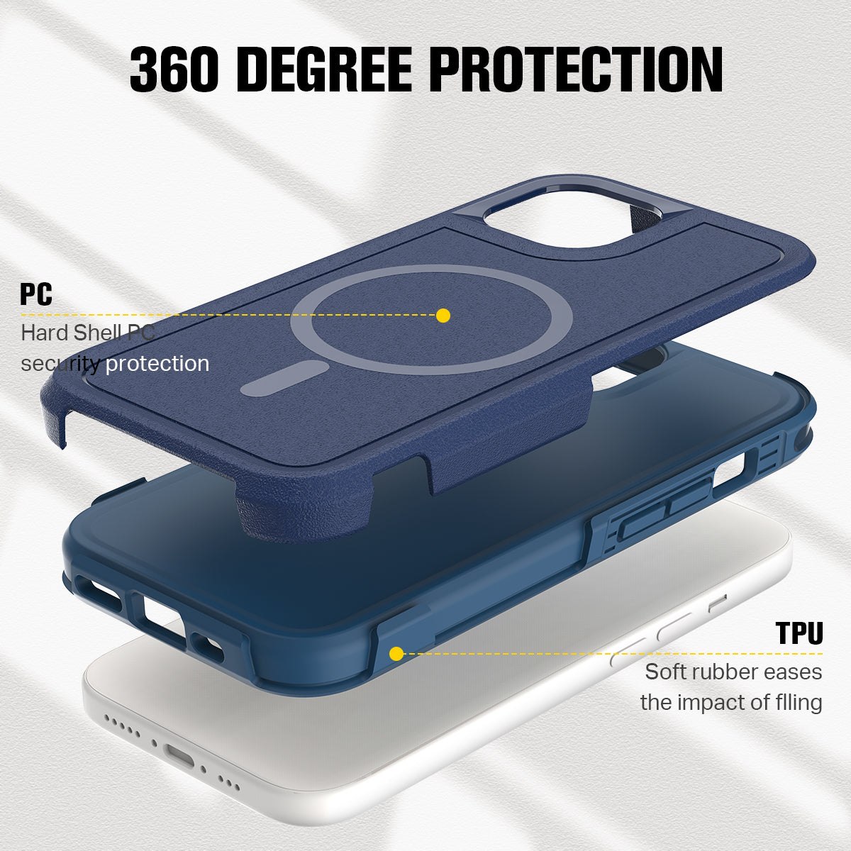 iPhone 15 Pro Max Car Mounted Magnetic Suction 2in1 Frosted Anti Fall Phone Case