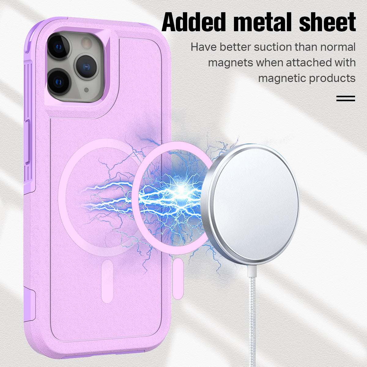 iPhone 15 Pro Car Mounted Magnetic Suction 2in1 Frosted Anti Fall Phone Case