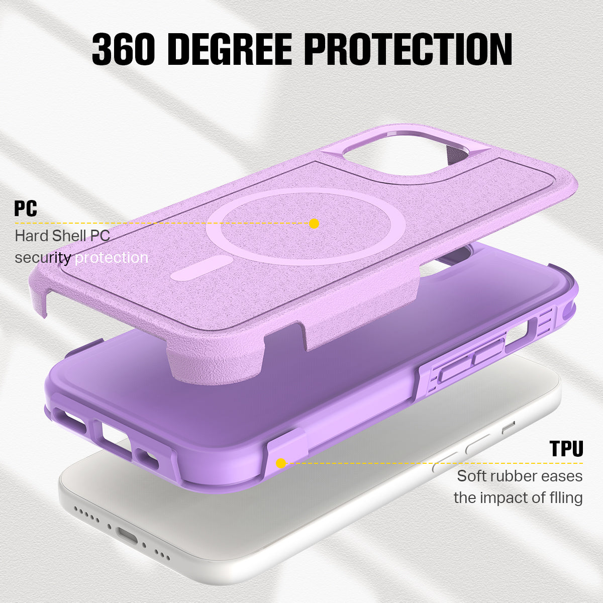 iPhone 15 Pro Max Car Mounted Magnetic Suction 2in1 Frosted Anti Fall Phone Case