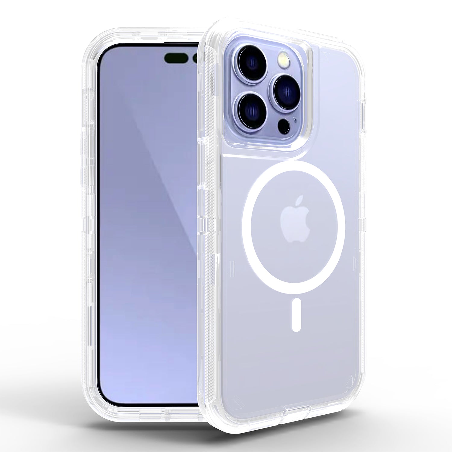 iPhone 15 Pro Magnetic Attraction Transparent Full Protection Heavy Phone Case