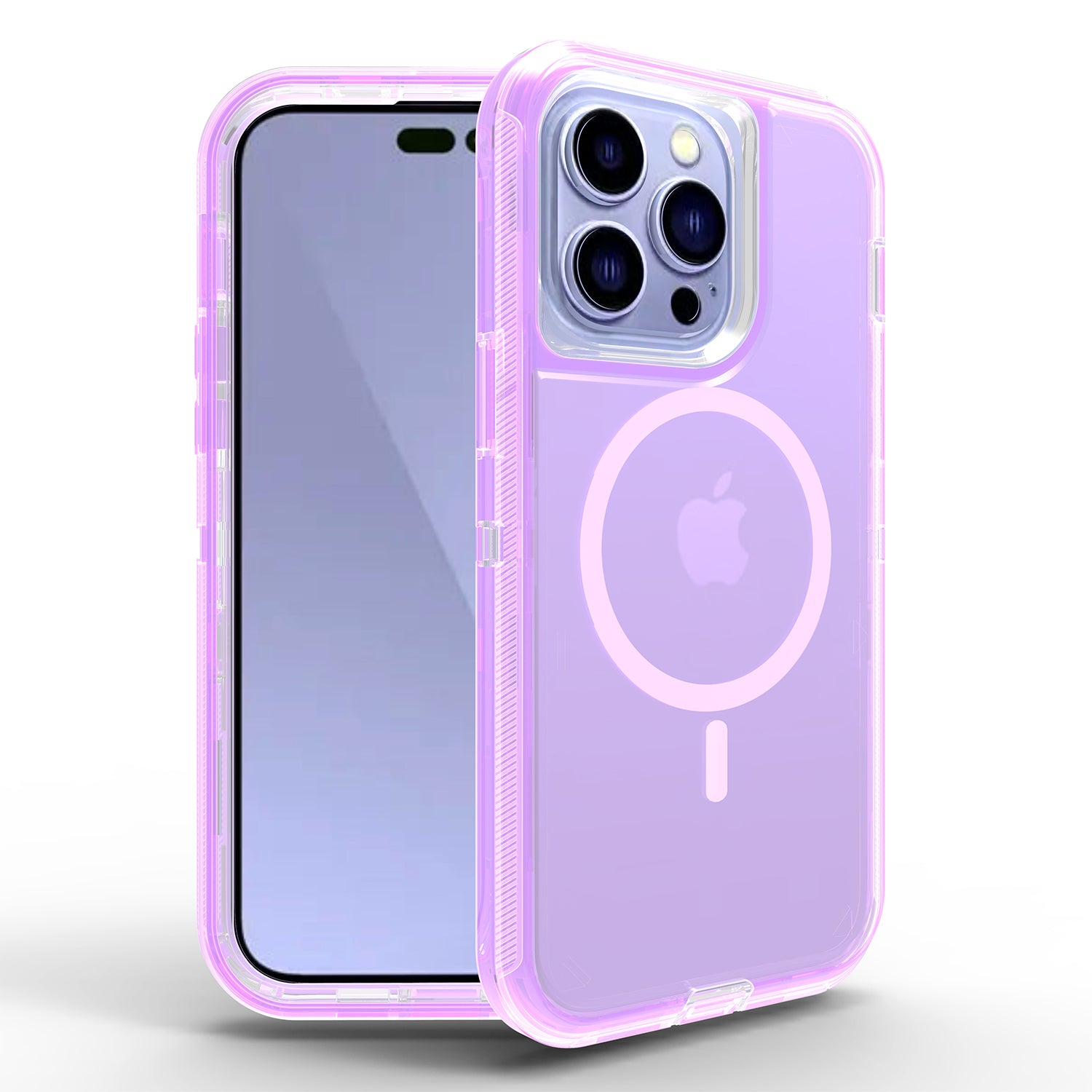 iPhone 15 Pro Magnetic Attraction Transparent Full Protection Heavy Phone Case