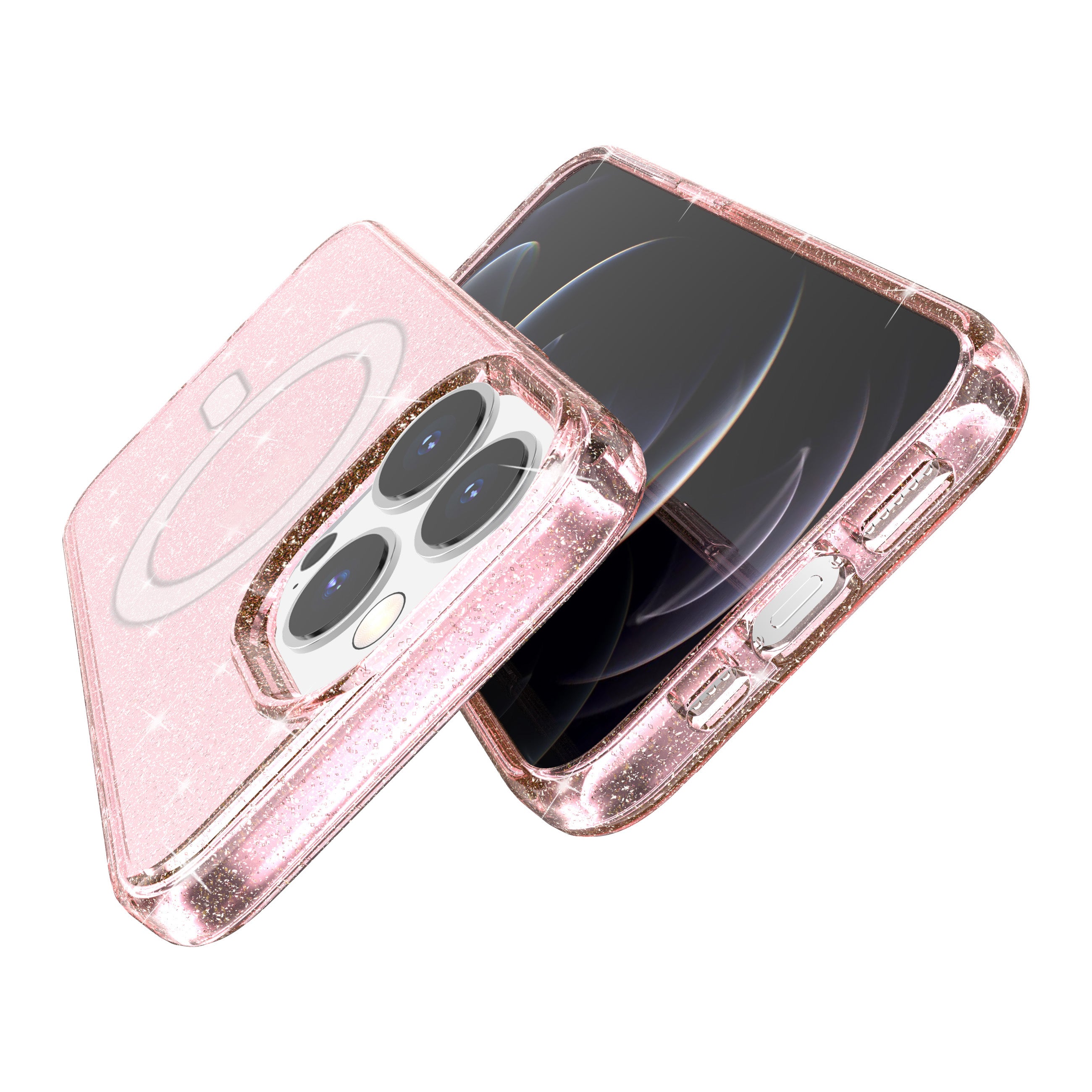 iPhone 15 Pro Max Magnetic Attraction Gradient Shiny Transparency Case