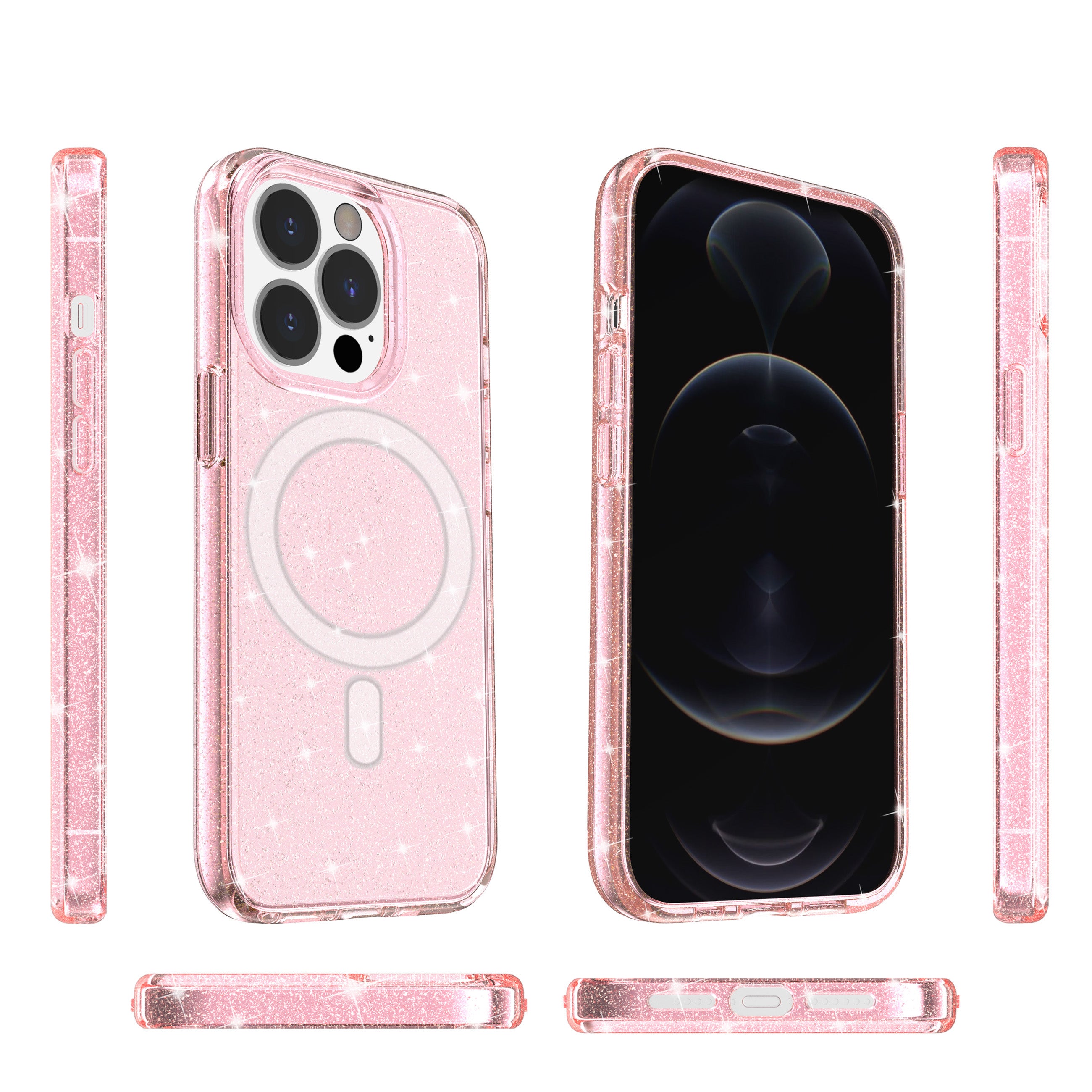 iPhone 15 Pro Max Magnetic Attraction Gradient Shiny Transparency Case