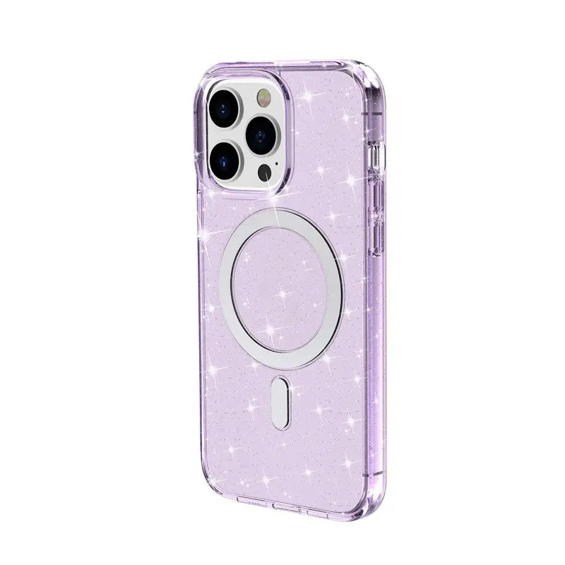 iPhone 15 Pro Max Magnetic Attraction Gradient Shiny Transparency Case